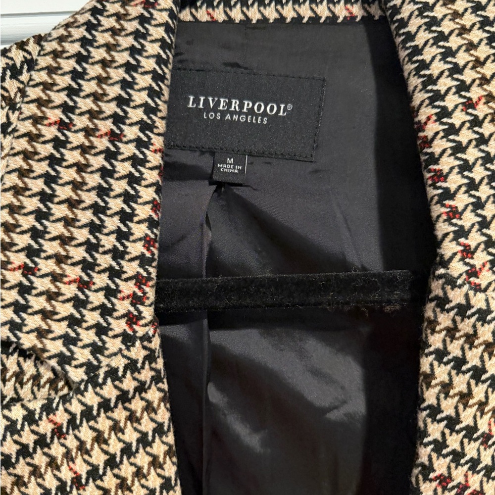 Liverpool Double Breasted Black and Tan Houndstooth Blazer - Picture 3 of 5